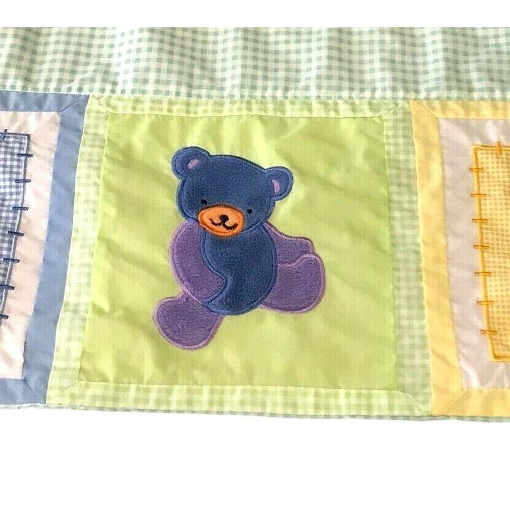 Two‎ Nursery Childs Room Valances Giraffe Bear Lion Gingham Check Print - Picture 6 of 8